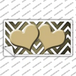Gold White Hearts Chevron Oil Rubbed Novelty Sticker Decal