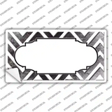 Black White Chevron Scallop Oil Rubbed Novelty Sticker Decal