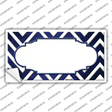 Blue White Chevron Scallop Oil Rubbed Novelty Sticker Decal