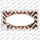 Orange White Chevron Scallop Oil Rubbed Novelty Sticker Decal