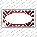 Red White Chevron Scallop Oil Rubbed Novelty Sticker Decal