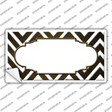 Brown White Chevron Scallop Oil Rubbed Novelty Sticker Decal