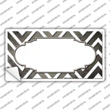 Tan White Chevron Scallop Oil Rubbed Novelty Sticker Decal