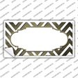 Gold White Chevron Scallop Oil Rubbed Novelty Sticker Decal