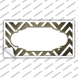 Gold White Chevron Scallop Oil Rubbed Novelty Sticker Decal