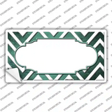 Mint White Chevron Scallop Oil Rubbed Novelty Sticker Decal