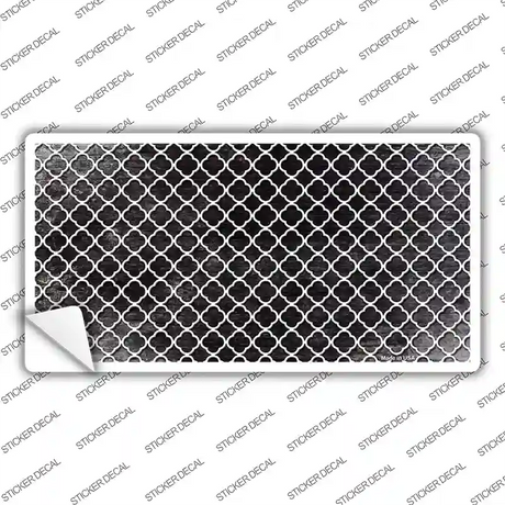 Black White Quatrefoil Oil Rubbed Novelty Sticker Decal