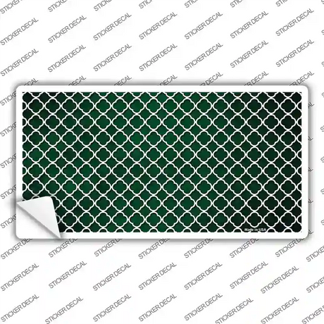 Green White Quatrefoil Oil Rubbed Novelty Sticker Decal