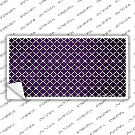 Purple White Quatrefoil Oil Rubbed Novelty Sticker Decal