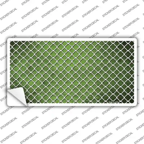 Lime Green White Quatrefoil Oil Rubbed Novelty Sticker Decal