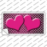 Pink White Quatrefoil Hearts Oil Rubbed Novelty Sticker Decal
