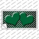 Green White Quatrefoil Hearts Oil Rubbed Novelty Sticker Decal