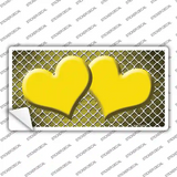 Yellow White Quatrefoil Hearts Oil Rubbed Novelty Sticker Decal
