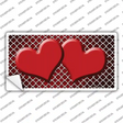 Red White Quatrefoil Hearts Oil Rubbed Novelty Sticker Decal