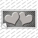 Gray White Quatrefoil Hearts Oil Rubbed Novelty Sticker Decal
