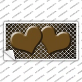 Brown White Quatrefoil Hearts Oil Rubbed Novelty Sticker Decal