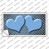 Light Blue White Quatrefoil Hearts Oil Rubbed Novelty Sticker Decal