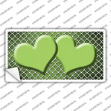 Lime Green White Quatrefoil Hearts Oil Rubbed Novelty Sticker Decal