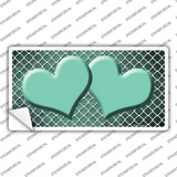 Mint White Quatrefoil Hearts Oil Rubbed Novelty Sticker Decal