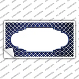 Blue White Quatrefoil Scallop Oil Rubbed Novelty Sticker Decal