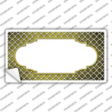 Yellow White Quatrefoil Scallop Oil Rubbed Novelty Sticker Decal