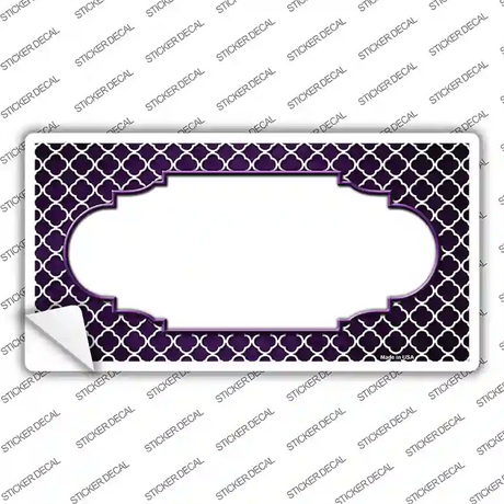 Purple White Quatrefoil Scallop Oil Rubbed Novelty Sticker Decal