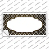 Brown White Quatrefoil Scallop Oil Rubbed Novelty Sticker Decal