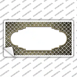Gold White Quatrefoil Scallop Oil Rubbed Novelty Sticker Decal