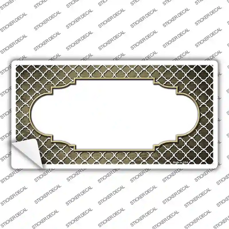 Gold White Quatrefoil Scallop Oil Rubbed Novelty Sticker Decal