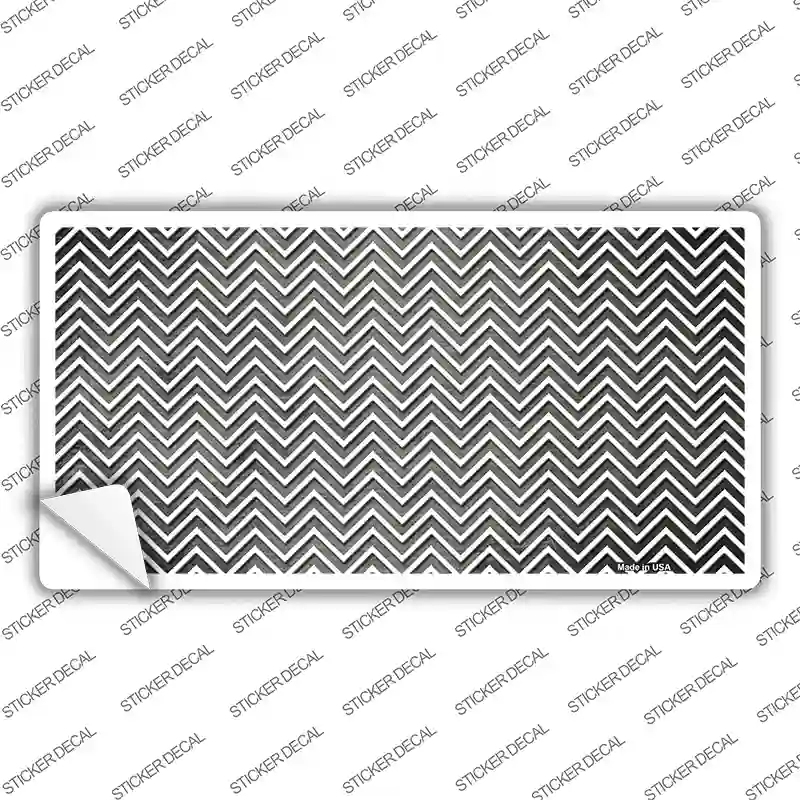 Gray White Small Chevron Oil Rubbed Novelty Sticker Decal