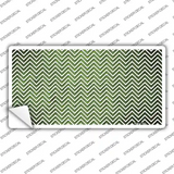 Lime Green White Small Chevron Oil Rubbed Novelty Sticker Decal