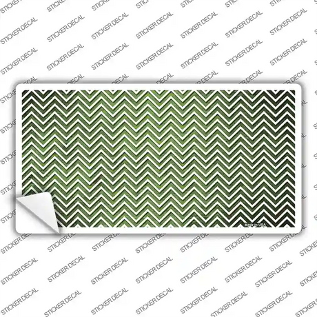 Lime Green White Small Chevron Oil Rubbed Novelty Sticker Decal
