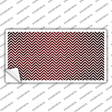 Red White Small Chevron Oil Rubbed Novelty Sticker Decal