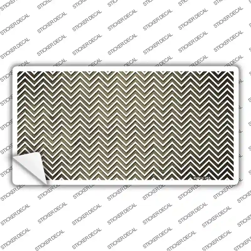 Gold White Small Chevron Oil Rubbed Novelty Sticker Decal