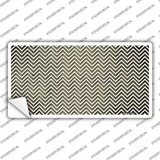 Gold White Small Chevron Oil Rubbed Novelty Sticker Decal