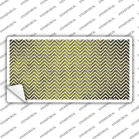 Yellow White Small Chevron Oil Rubbed Novelty Sticker Decal