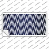 Blue White Small Chevron Oil Rubbed Novelty Sticker Decal
