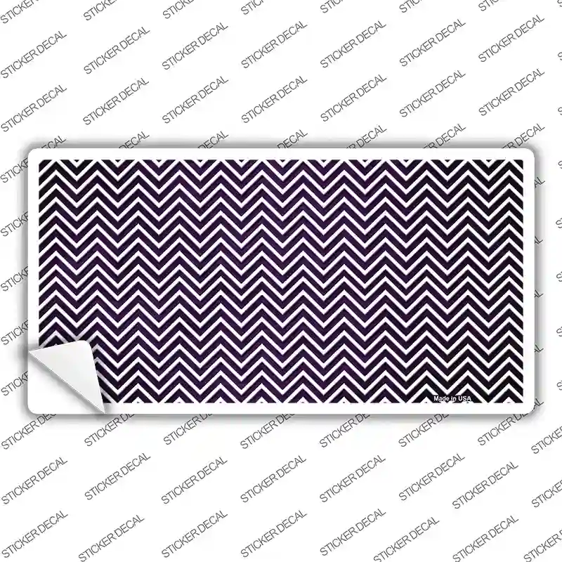 Purple White Small Chevron Oil Rubbed Novelty Sticker Decal