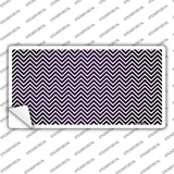 Purple White Small Chevron Oil Rubbed Novelty Sticker Decal