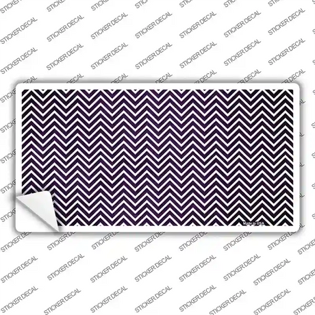 Purple White Small Chevron Oil Rubbed Novelty Sticker Decal