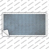 Light Blue White Small Chevron Oil Rubbed Novelty Sticker Decal