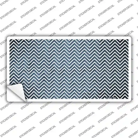 Light Blue White Small Chevron Oil Rubbed Novelty Sticker Decal