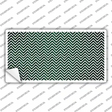 Green White Small Chevron Oil Rubbed Novelty Sticker Decal