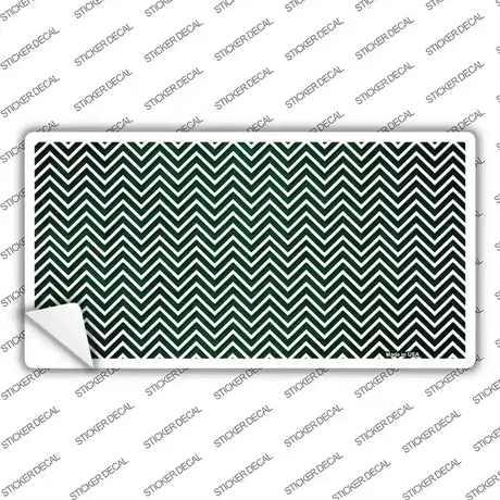 Green White Small Chevron Oil Rubbed Novelty Sticker Decal
