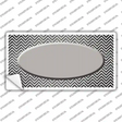Gray White Small Chevron Oval Oil Rubbed Novelty Sticker Decal