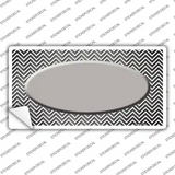 Gray White Small Chevron Oval Oil Rubbed Novelty Sticker Decal