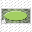 Lime Green White Small Chevron Oval Oil Rubbed Novelty Sticker Decal