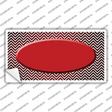 Red White Small Chevron Oval Oil Rubbed Novelty Sticker Decal