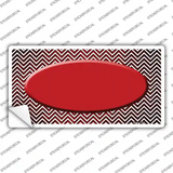 Red White Small Chevron Oval Oil Rubbed Novelty Sticker Decal