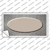 Tan White Small Chevron Oval Oil Rubbed Novelty Sticker Decal